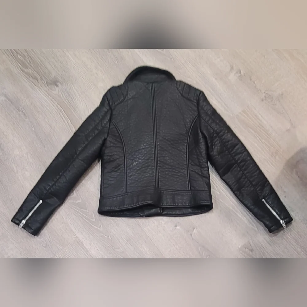 American Eagle Outfitters Quilted Black Leather Jacket - Picture 6 of 7